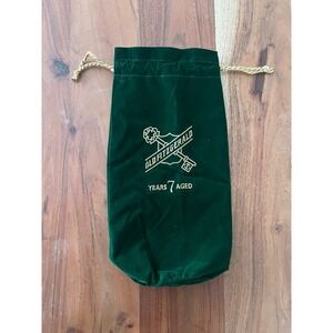 Old Fitzgerald 7 Year Aged Bourbon Green Velvet Drawstring Bottle Bag Gold Logo